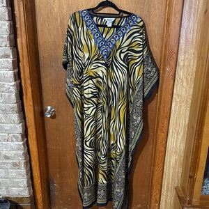 Elegant Zebra Print Winlar Kaftan Dress